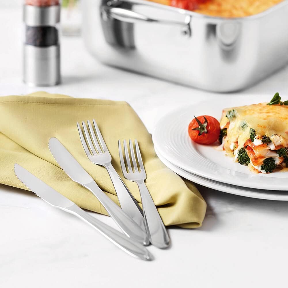 Faqueiro Aço Inox com Faca para Churrasco 91 Peças