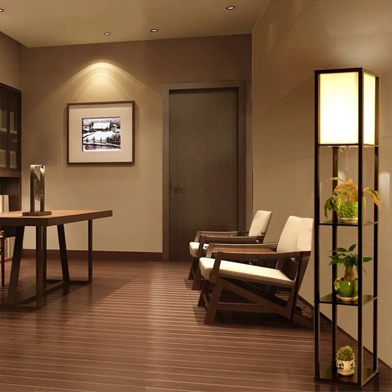 Luminária de Chão - Abajour de Piso com Prateleira 1,60m