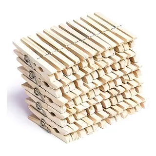 Kit Pregadores de Roupas de Madeira Gigante 9cm - 60 Unidades