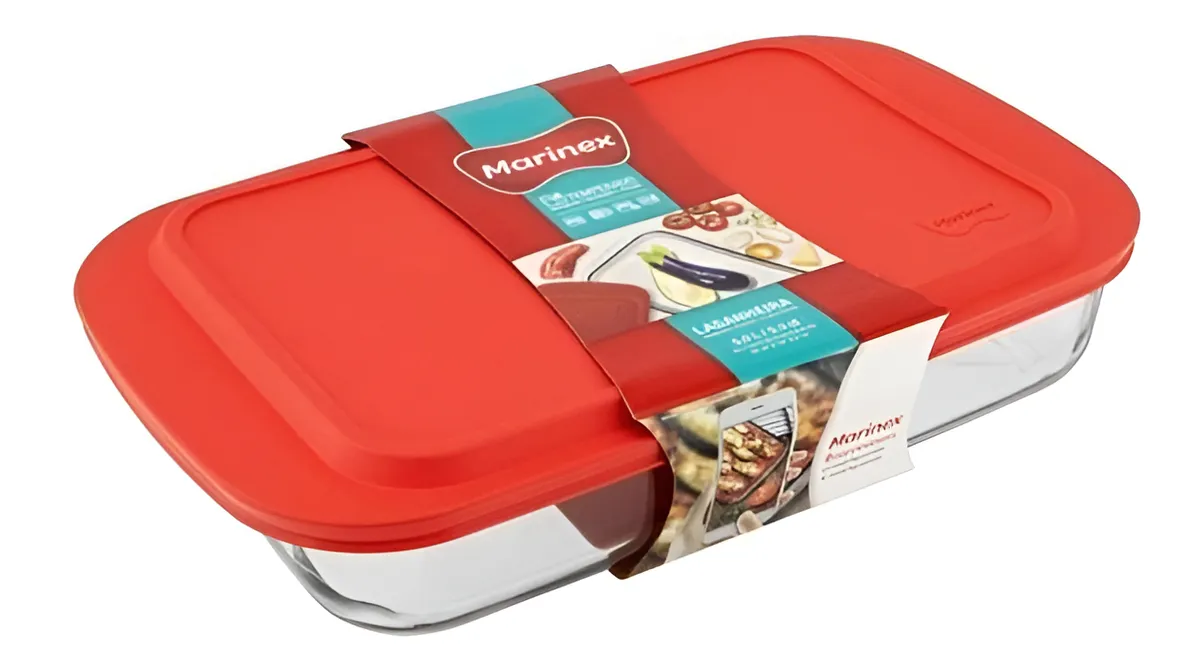 Forma Lasanheira de Vidro com Tampa Plástica Marinex 5,3L