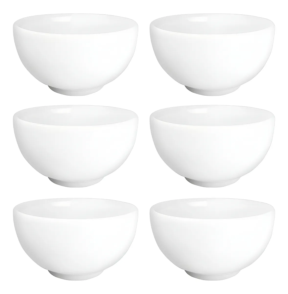 Conjunto Tigelas Cumbuca Porcelana Branca 500ml - 6 Peças