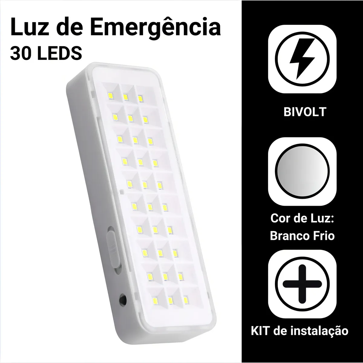 Kit Luminárias de Emergência Recarregável - 5 Unidades